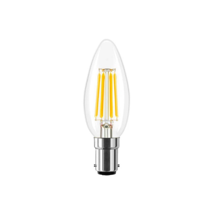 5W DALI Dimmable LED Filament Candle Bulb B15 SBC 2700K, High CRI Ra95 R9>80 160lm/W HCL, EPREL 2027 EU Ecodesign Certified, Works Apple HomeKit Alexa Google Home Philips Hue SmartThings Hive