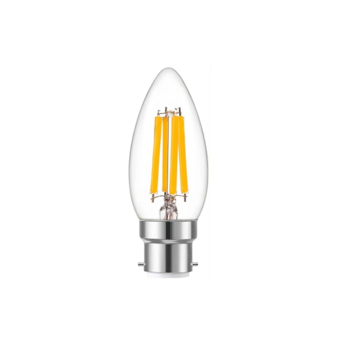 LED Filament Candle Bulb 5W BC B22 2700K DALI Dimmable CRI Ra95+ R9>80 160lm/W HCL EPREL2027 EU Ecodesign