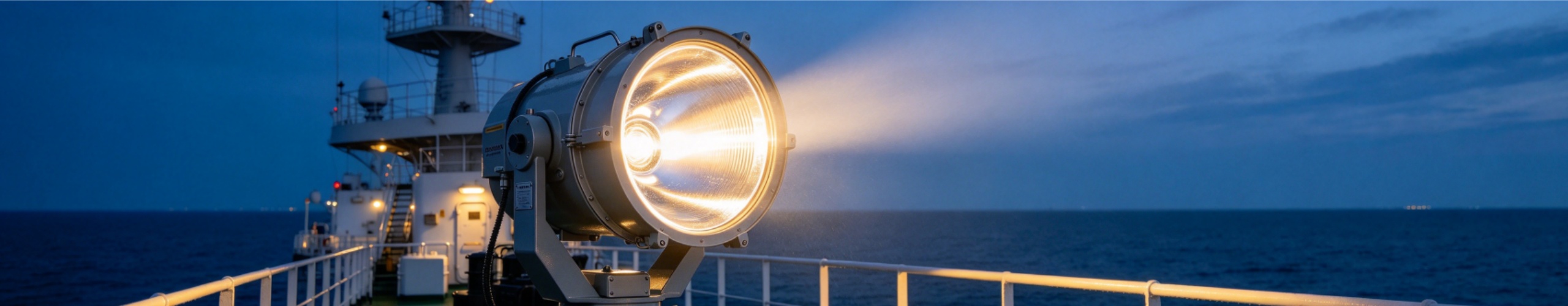 Marine halogen bulb for ship searchlight, legacy navigation lantern and vessel deck lighting